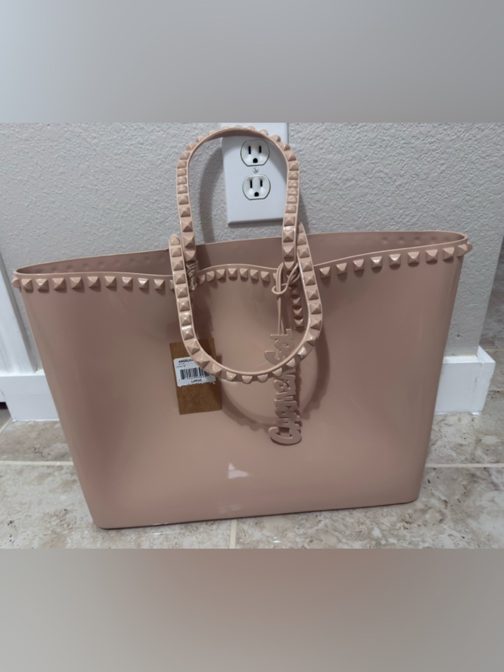 Carmen Sol Angelica Large Tote Bag In Blush Color